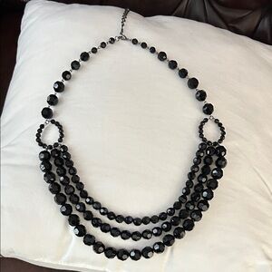 Elegant Vintage Black Beaded Necklace